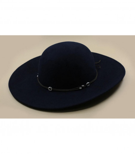 navy blue felt floppy hat